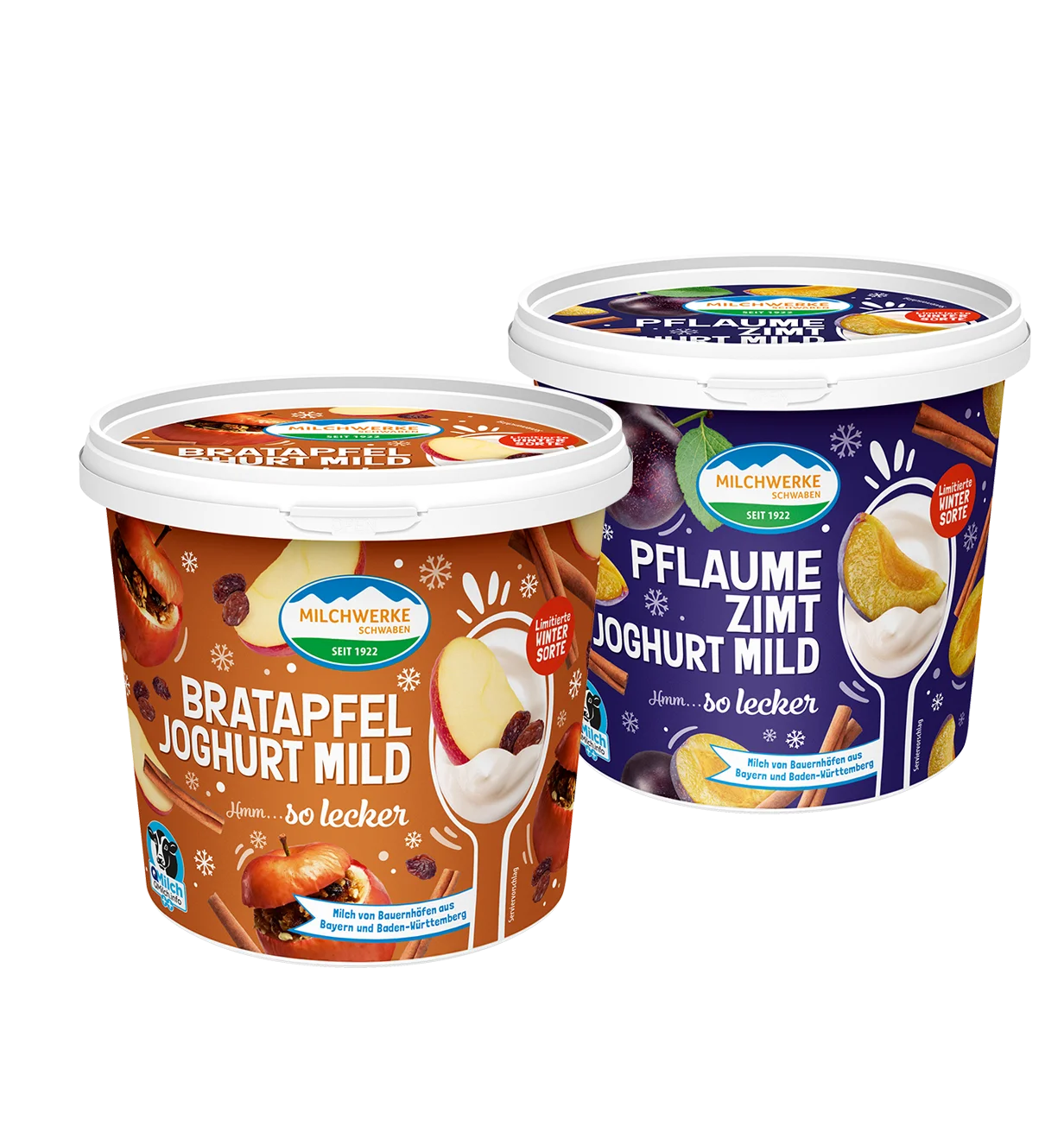 Joghurteimer limitierte Wintersorten: Bratapfel und Pflaume-Zimt